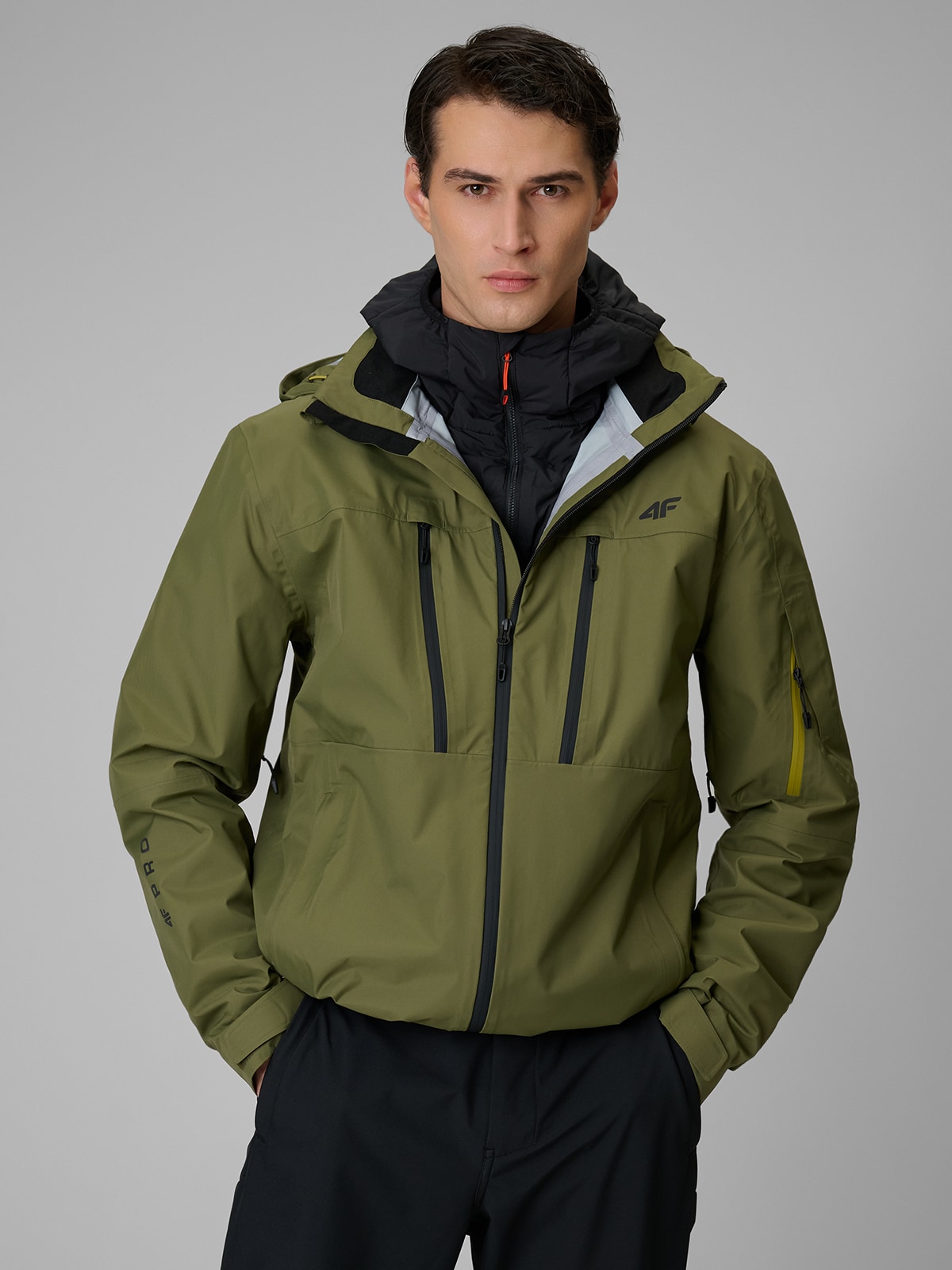 4F Pánská Khaki Trekingová Nepromokavá Bunda XL