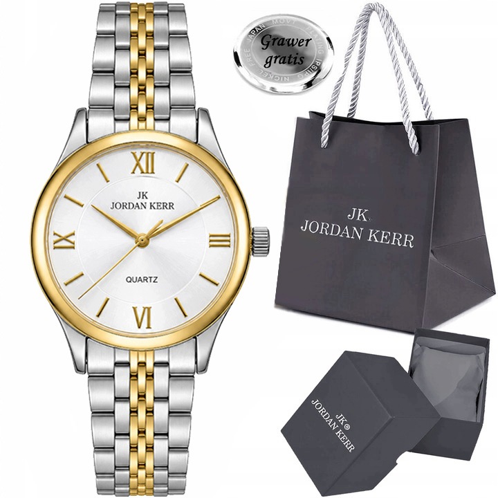 Elegantní dámské hodinky Jordan Kerr Bruna vintage čitelný ciferník Gravírování