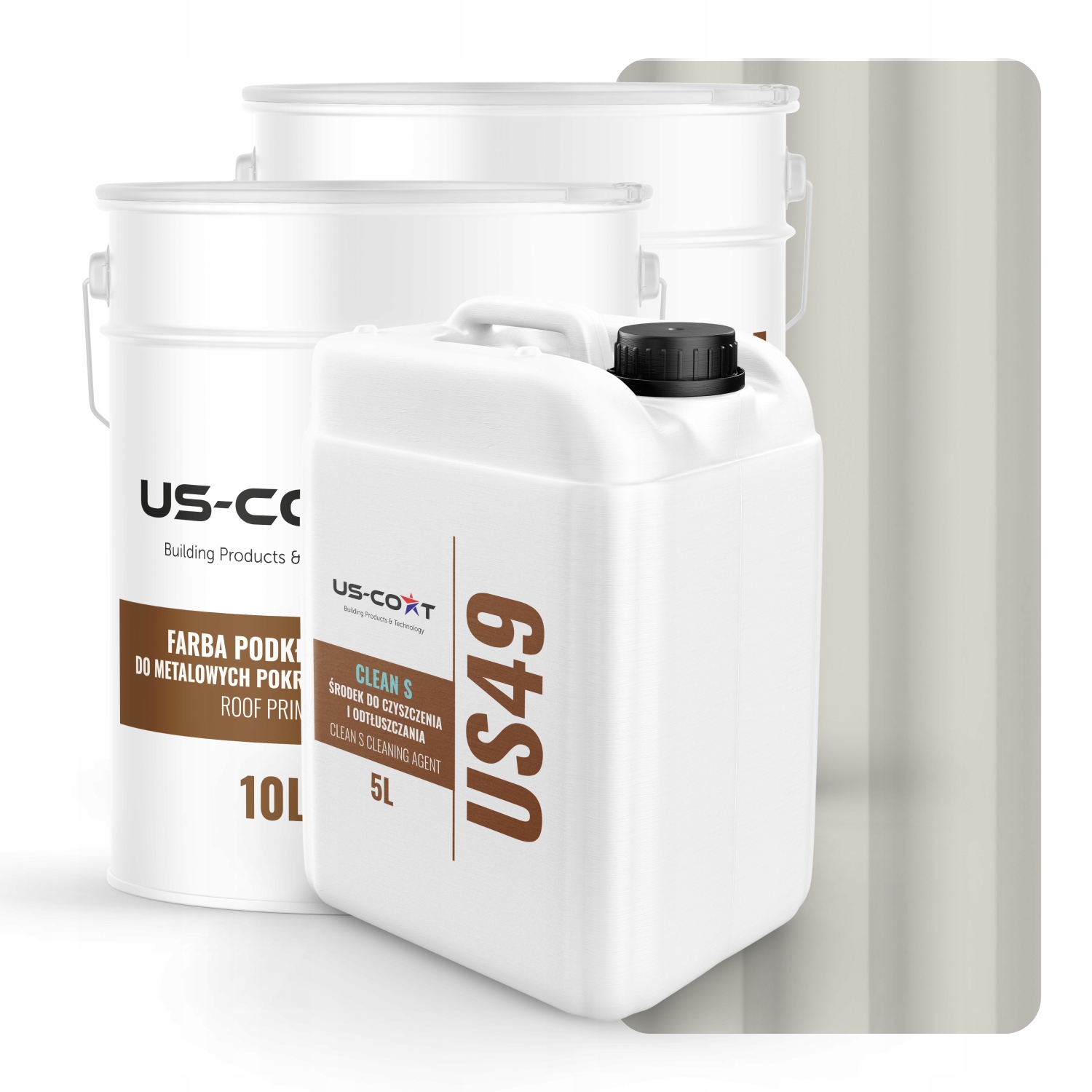 Farba Na Strechu Kovová Oceľ Základ Odmasňovač Biely Sivý RAL9002 74m2 Lesk