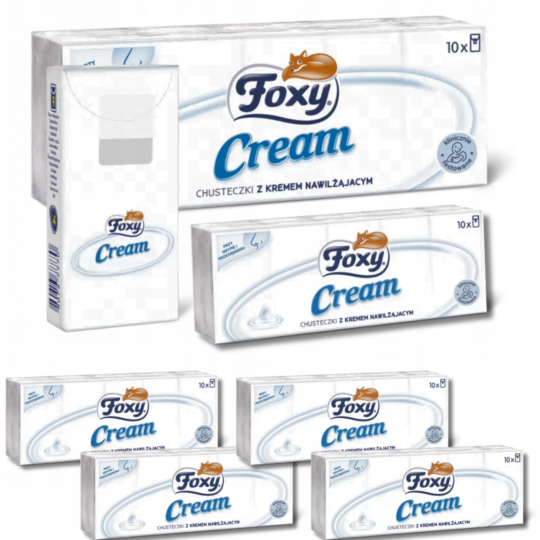 Chusteczki Z KREMEM NAWILŻAJĄCYM Foxy CREAM x 6