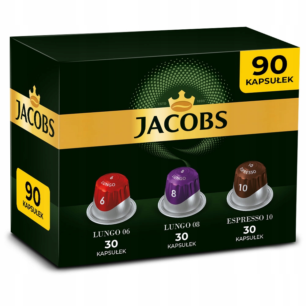 Kapsułki do Nespresso Jacobs Lungo 6 Lungo 8 Espresso 10 Intenso 90 szt.