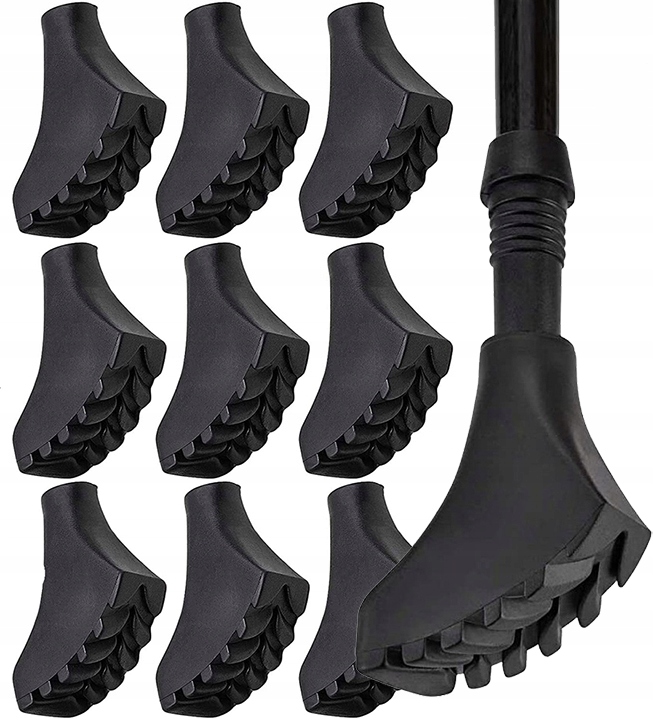 10x gumowe końcówki nasadki do kijków Nordic Walking trekking laski kije