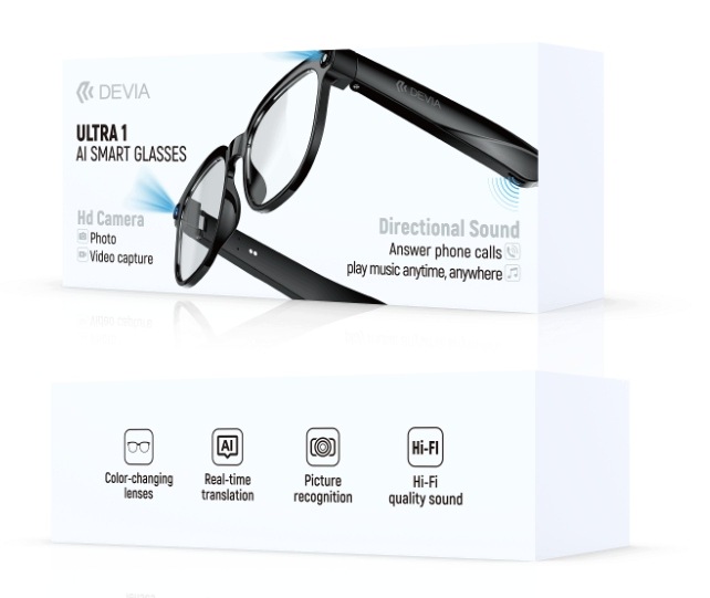 Devia okulary Ultra1 Ai smart czarne Tfo