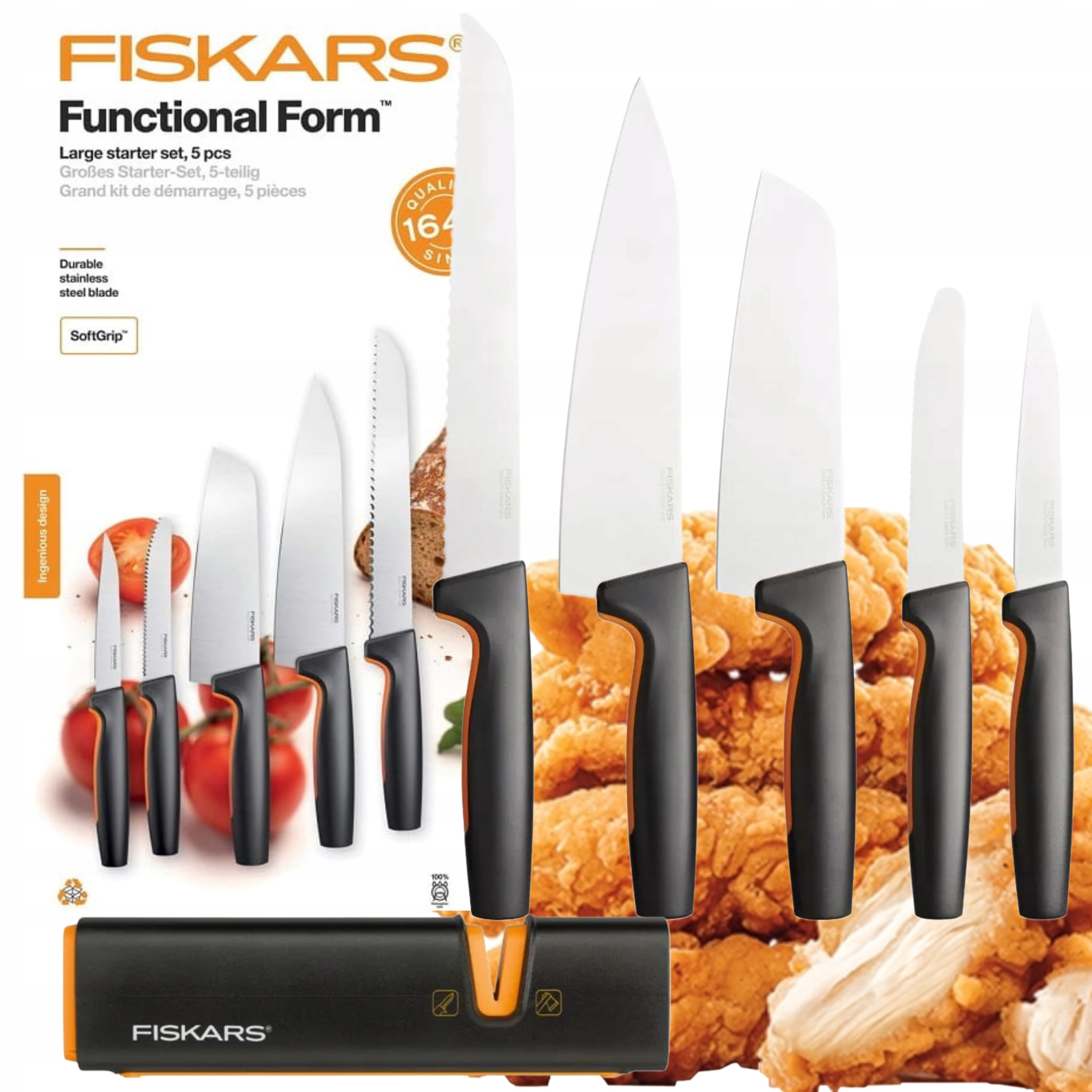 Sada 5 Nožov V Krabici Fiskars Ff Komplet Kuchynské Nože Ostré Brusný Kameň