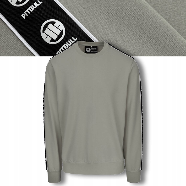 Pánská Mikina bez kapuce Pitbull Crewneck Mikina s lampasy Tape Nugget