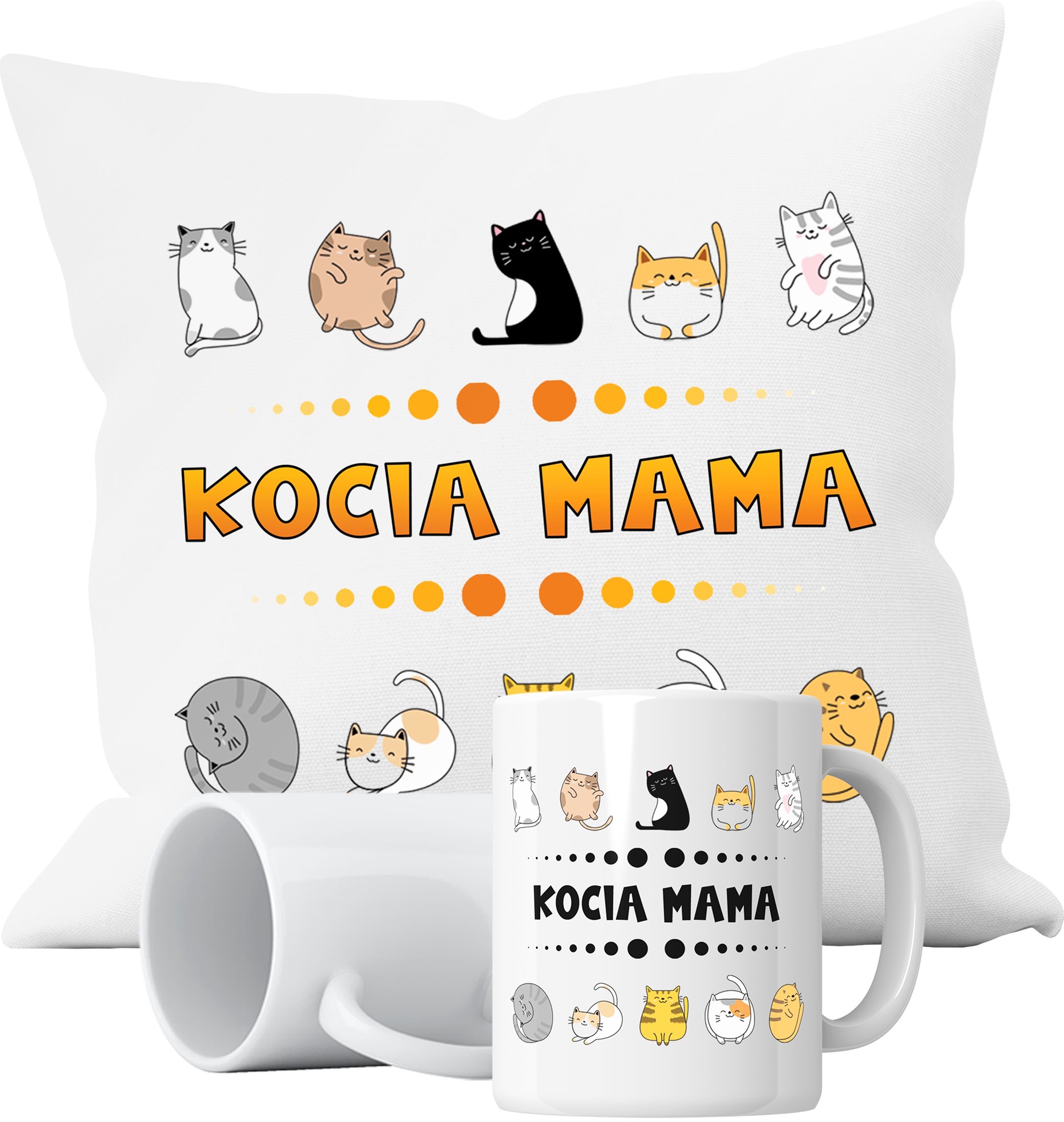 

Zestaw Kubek Poduszka Kocia Mama Upominek