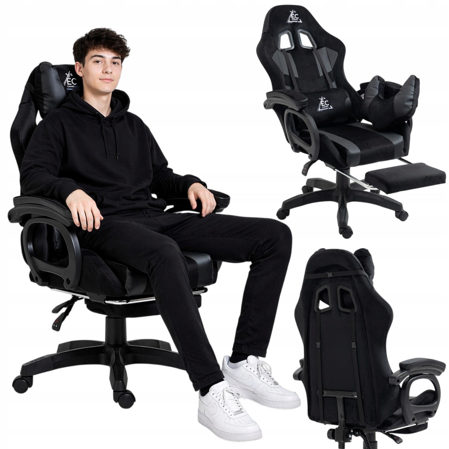 Fotel Gamingowy Krzesło Gracza Obrotowe Biurowe Do Biurka Nauki Gry