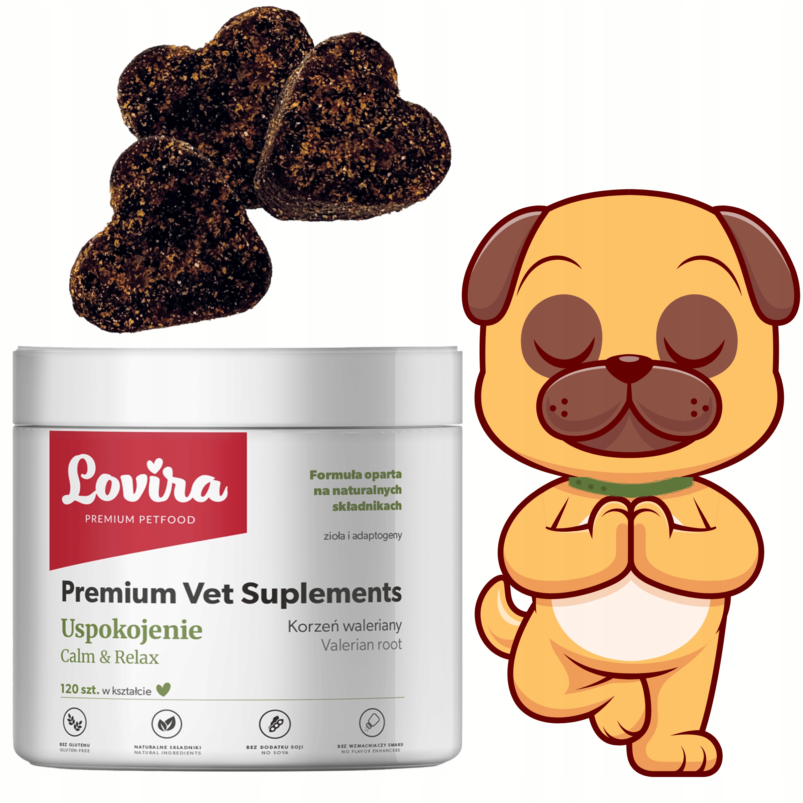 Levně Doplňky Pro Psa Na Stres 120 pamlsků pro uklidnění mysli a těla