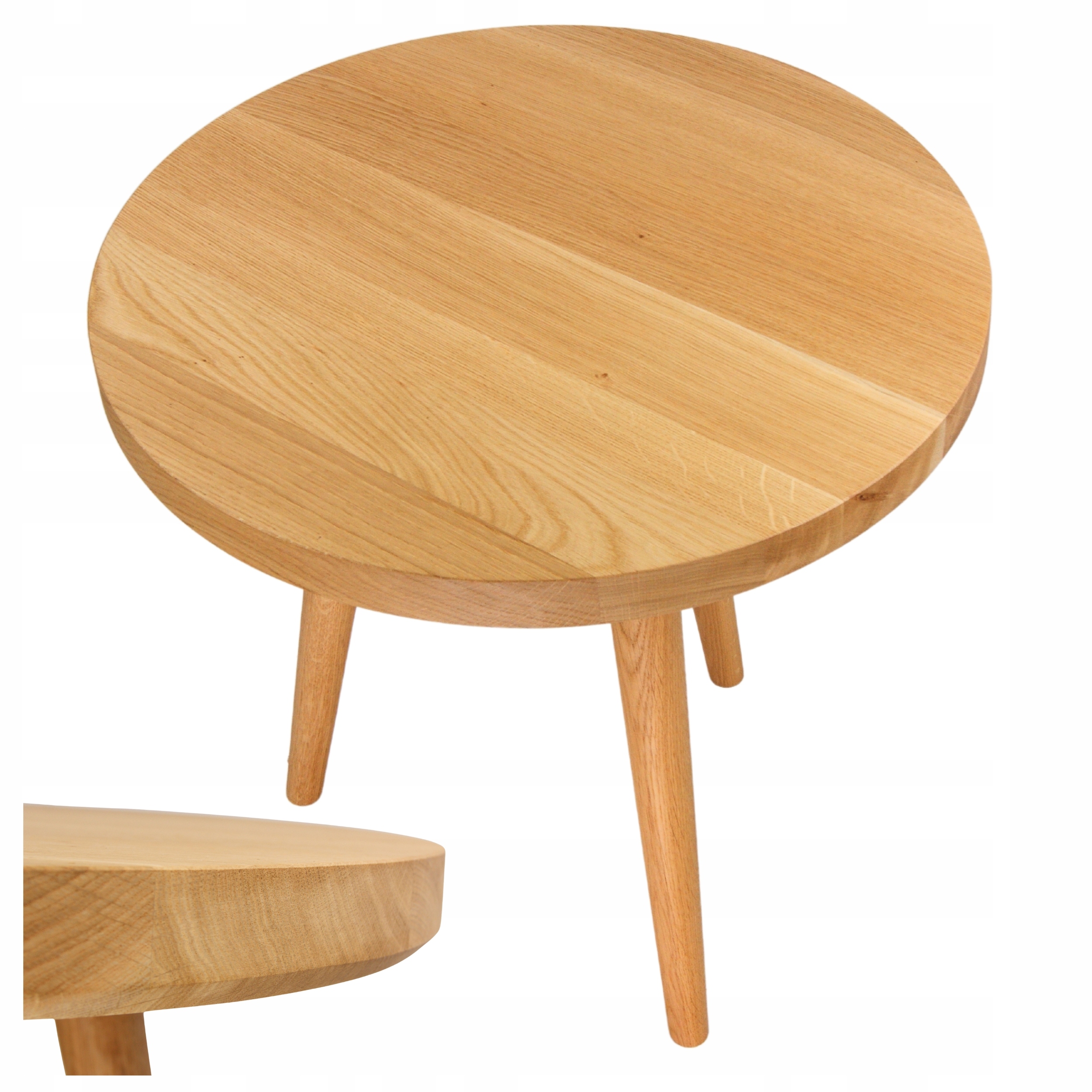 

stolik drewniany kawowy okrągły dąb 50cm
