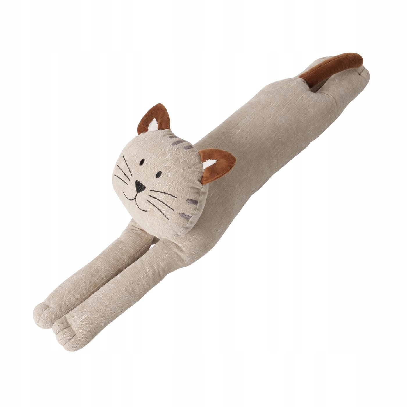 Váleček Na Průvan Bavlněný Béžový Motiv Kočky Minky 76 X 12 X22 CM