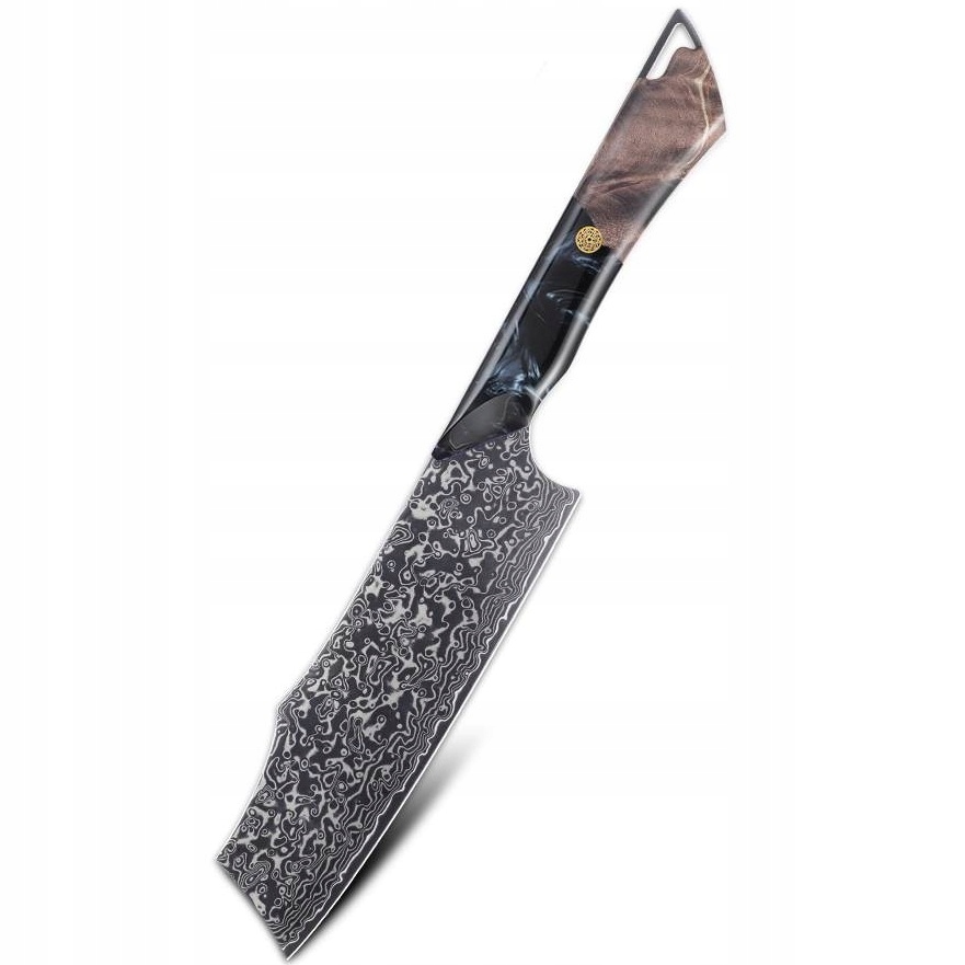 Damaškový kuchynský nôž Tetsu Nakiri/Modrá KP-37377