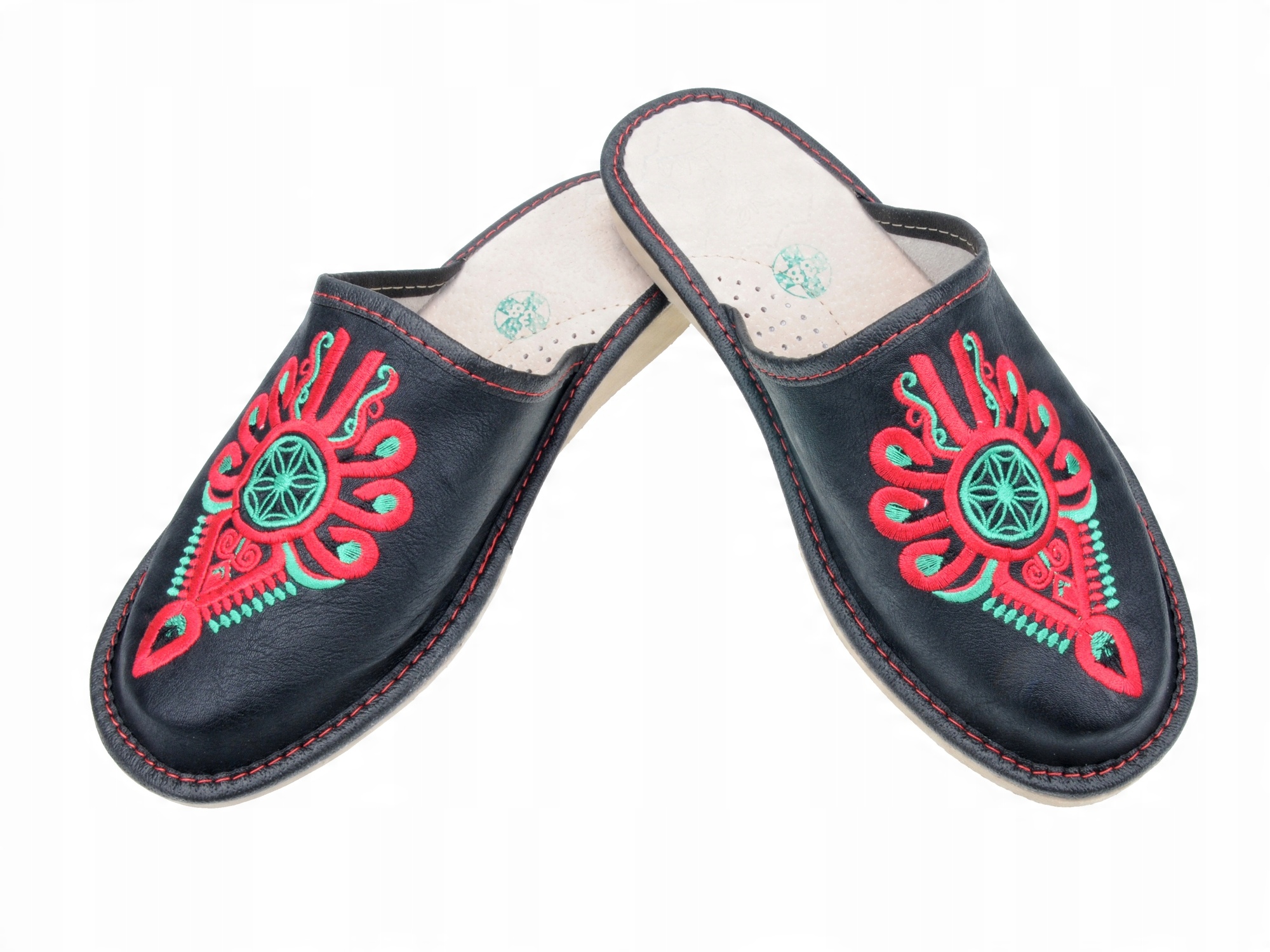 

Parzenica folk damskie skórzane pantofle A9LCP 42
