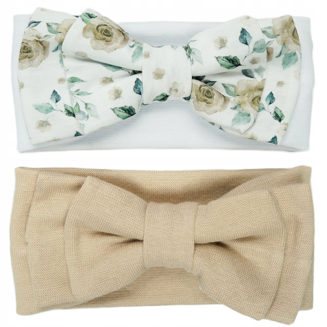 

2PAK Opaska dziewczęca z kokardą r 40-42 biała beż