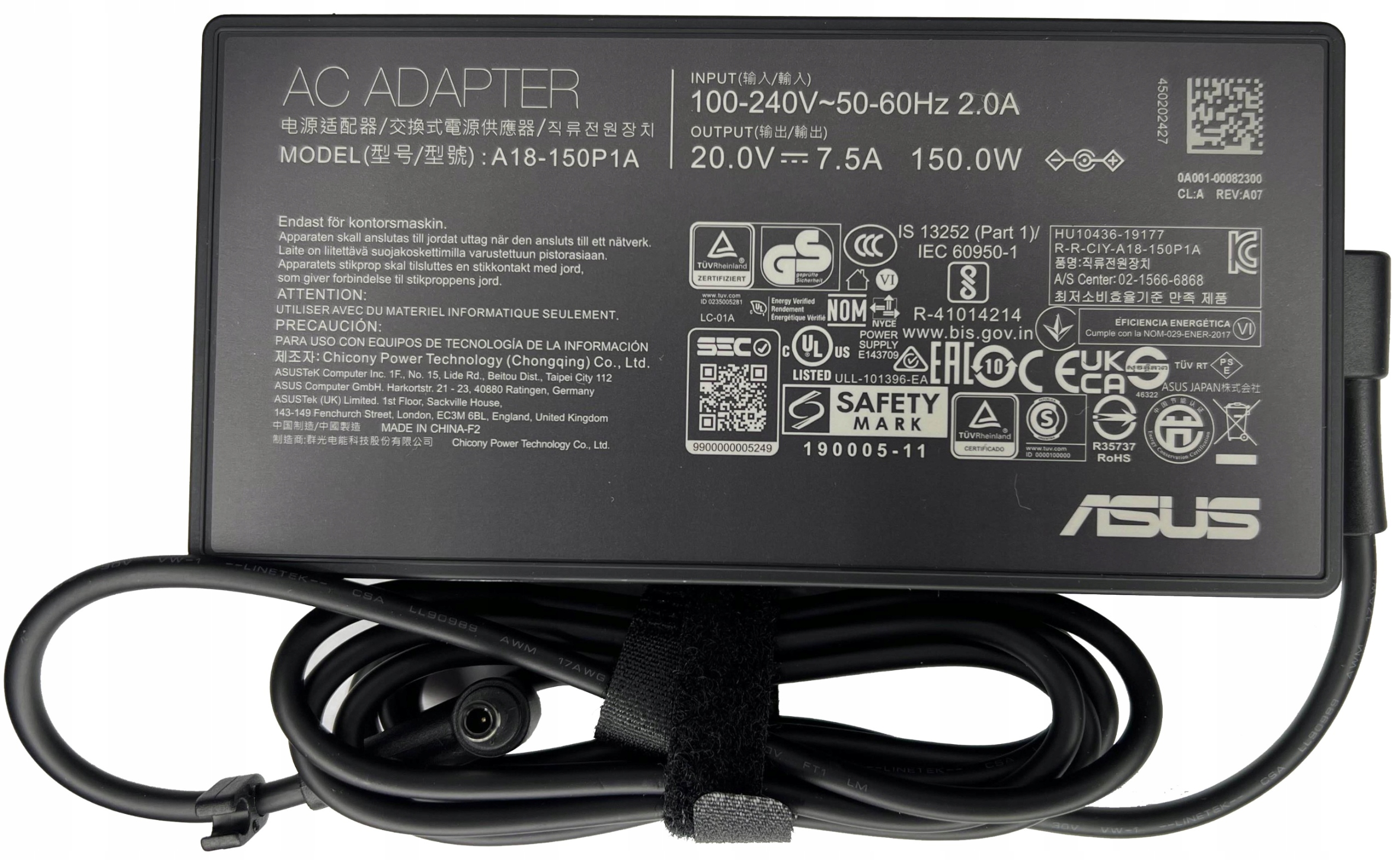 Zasilacz Oryg Asus 150W A18-150P1A ADP-150CHBC FX506 FX505 FA705 0A001-00
