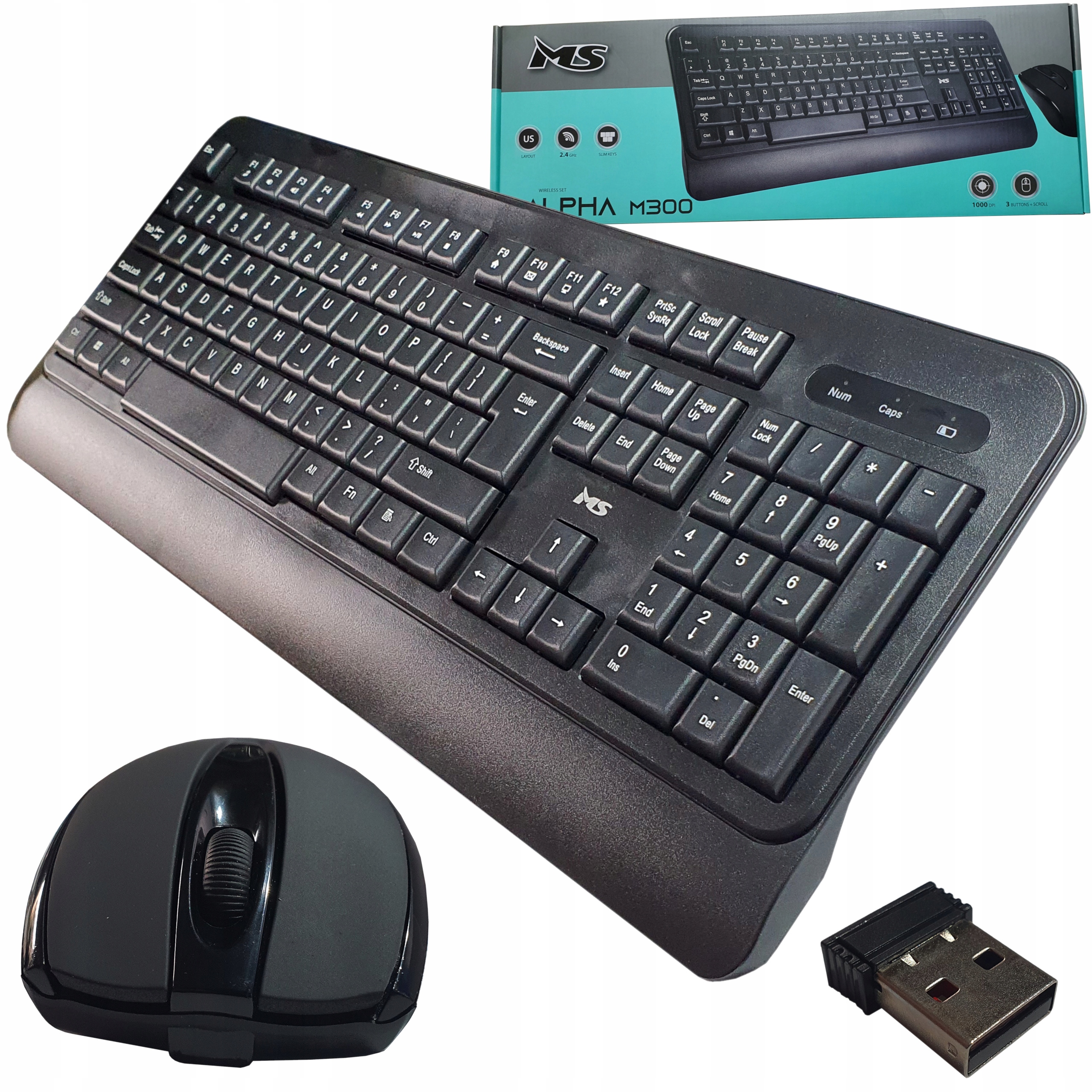 Klávesnice Ms Alfa M300 Rf Myš 1000DPI Us