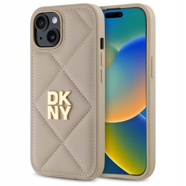 Pouzdro Quilted Stack Logo Pro Iphone 15 6.1 Palce Béžové Dkny