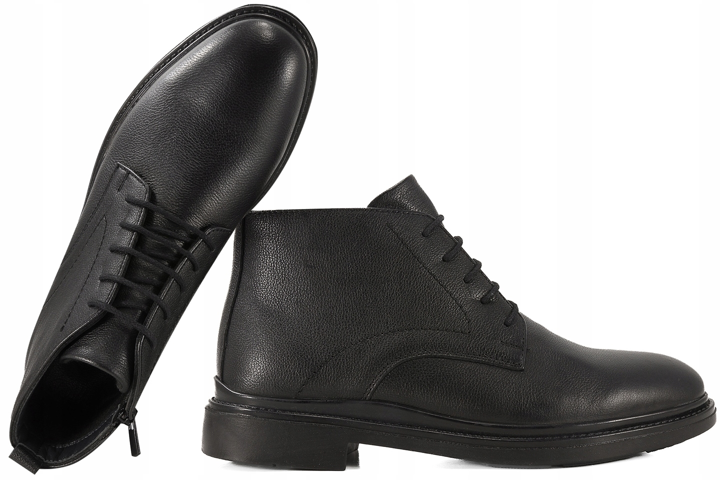 Nandoo 1806 Kotníkové Boty Zateplené Zimní Casual Pánské Kožené černé 44 Černé