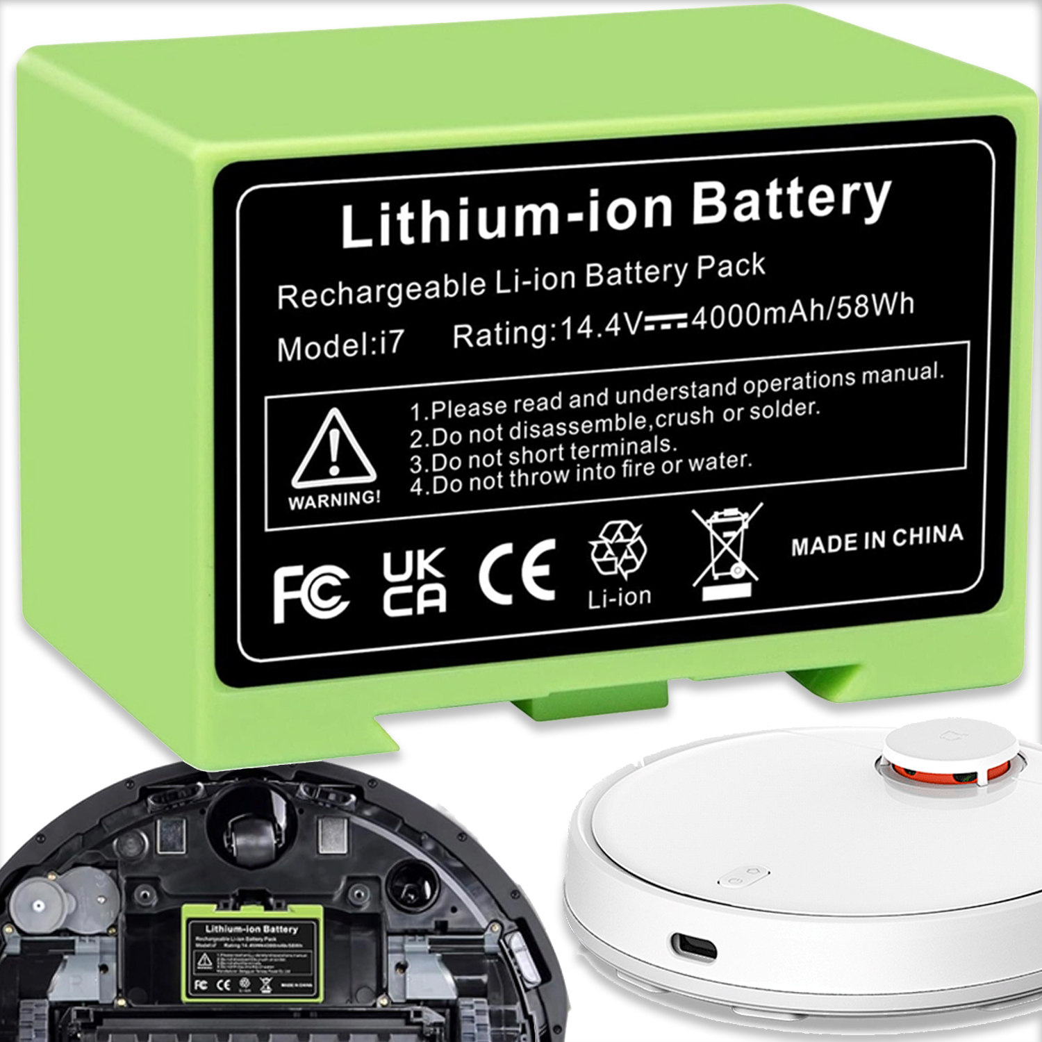 Baterie Akumulátor Pro Vysavač iRobot Roomba i7+ i3+ i4+ 14,4V 4000 mAh