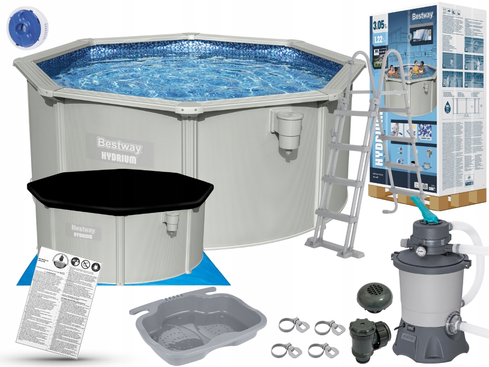 Basen Ogrodowy Całoroczny 305x122 z pompą piaskową Bestway 56566 MODEL ...