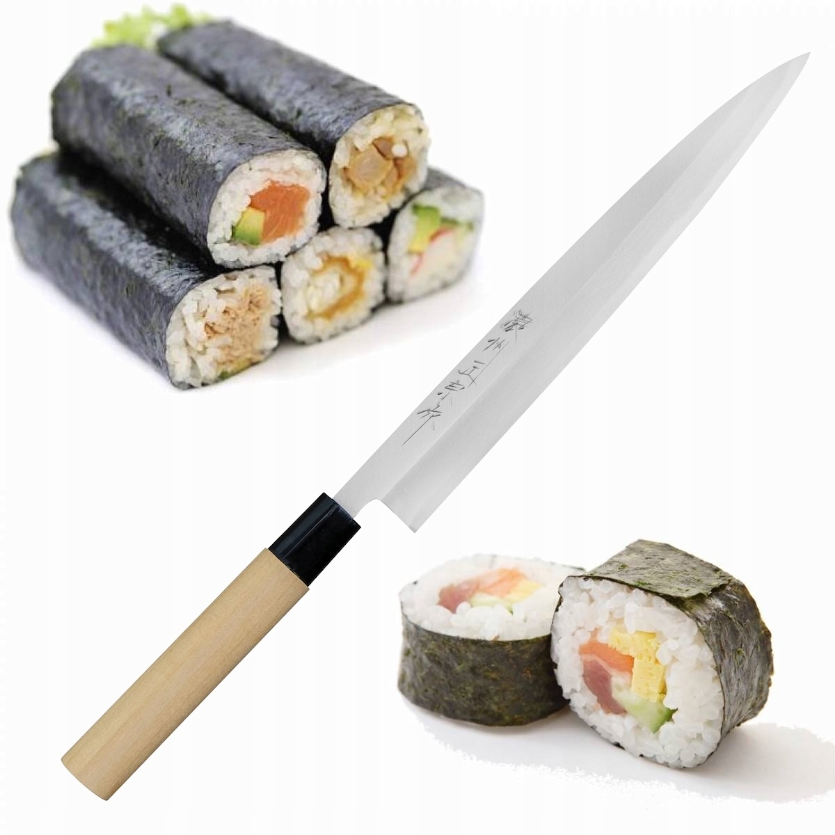 Satake Shirogami#2 Pro Japonský ostrý kuchynský nôž Yanagiba na sushi 24 cm