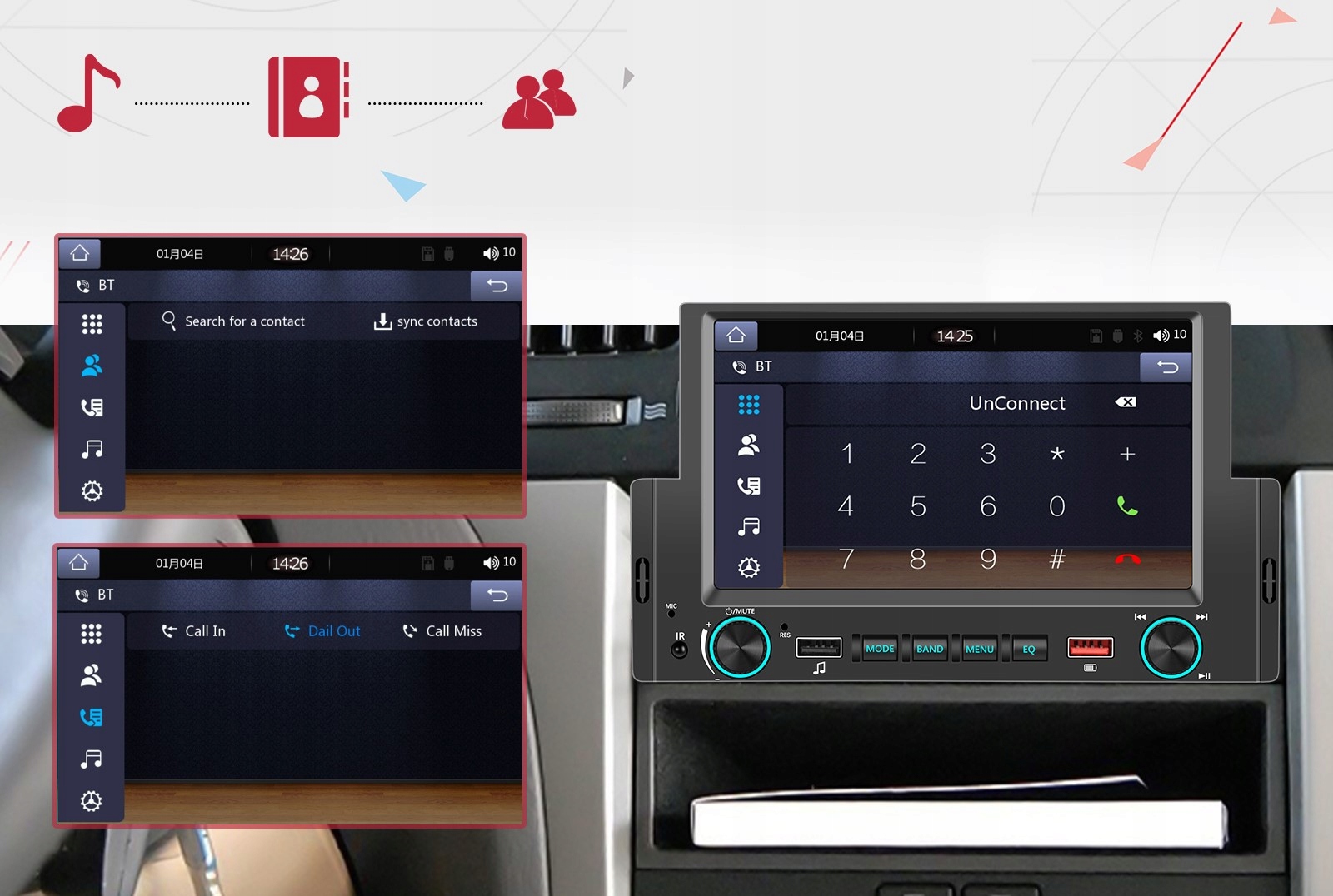 RADIO SAMOCHODOWE 1 DIN USB DOTYKOWE CARPLAY Rodzaje odtwarzanych nośników USB