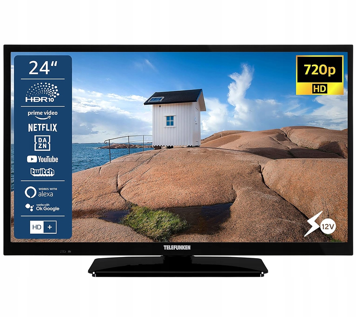 Telefunken Telewizor Smart 12V Do Kampera 24" Hevc