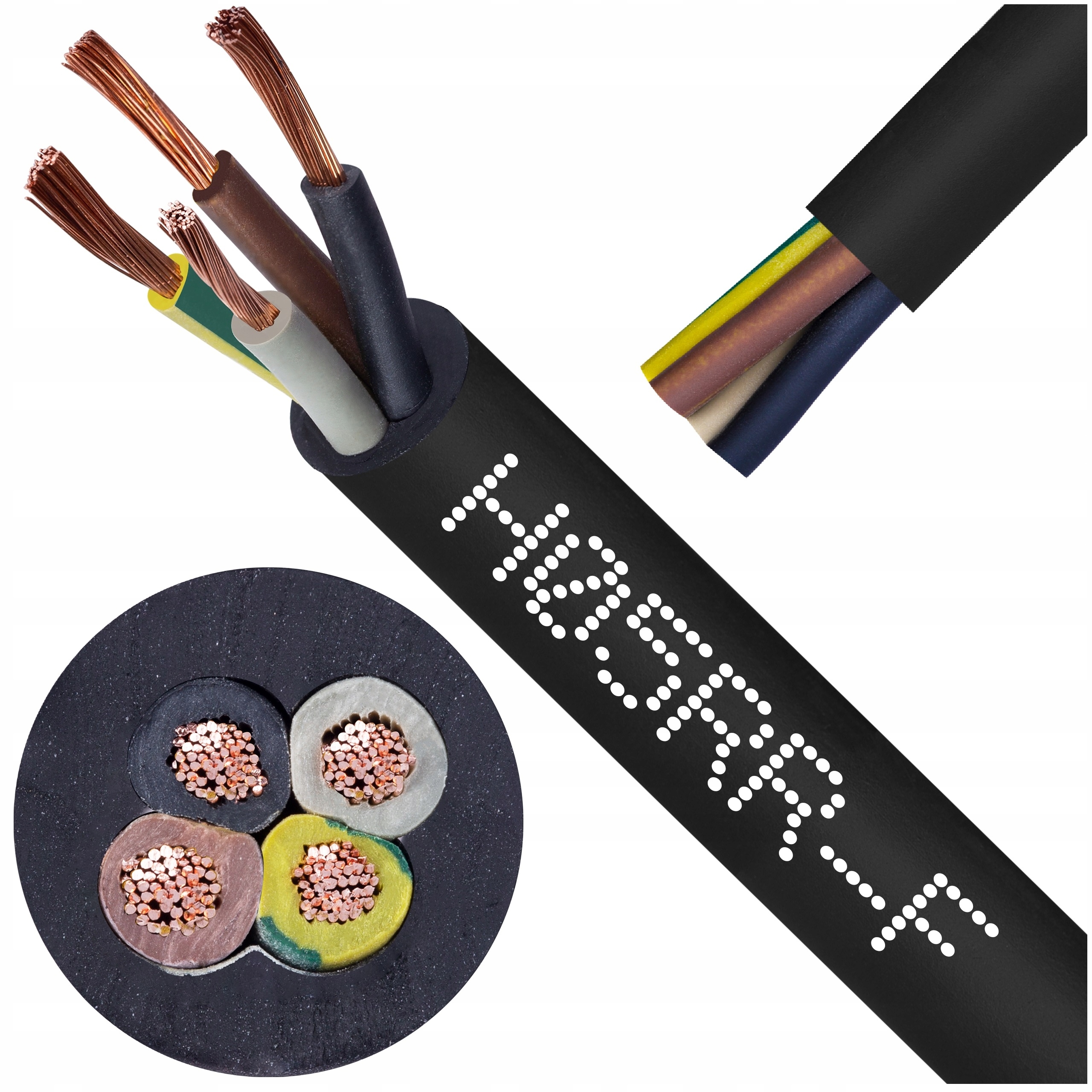 

Przewód kabel w gumie guma Ow H05RR-F 4x2,5 mm2