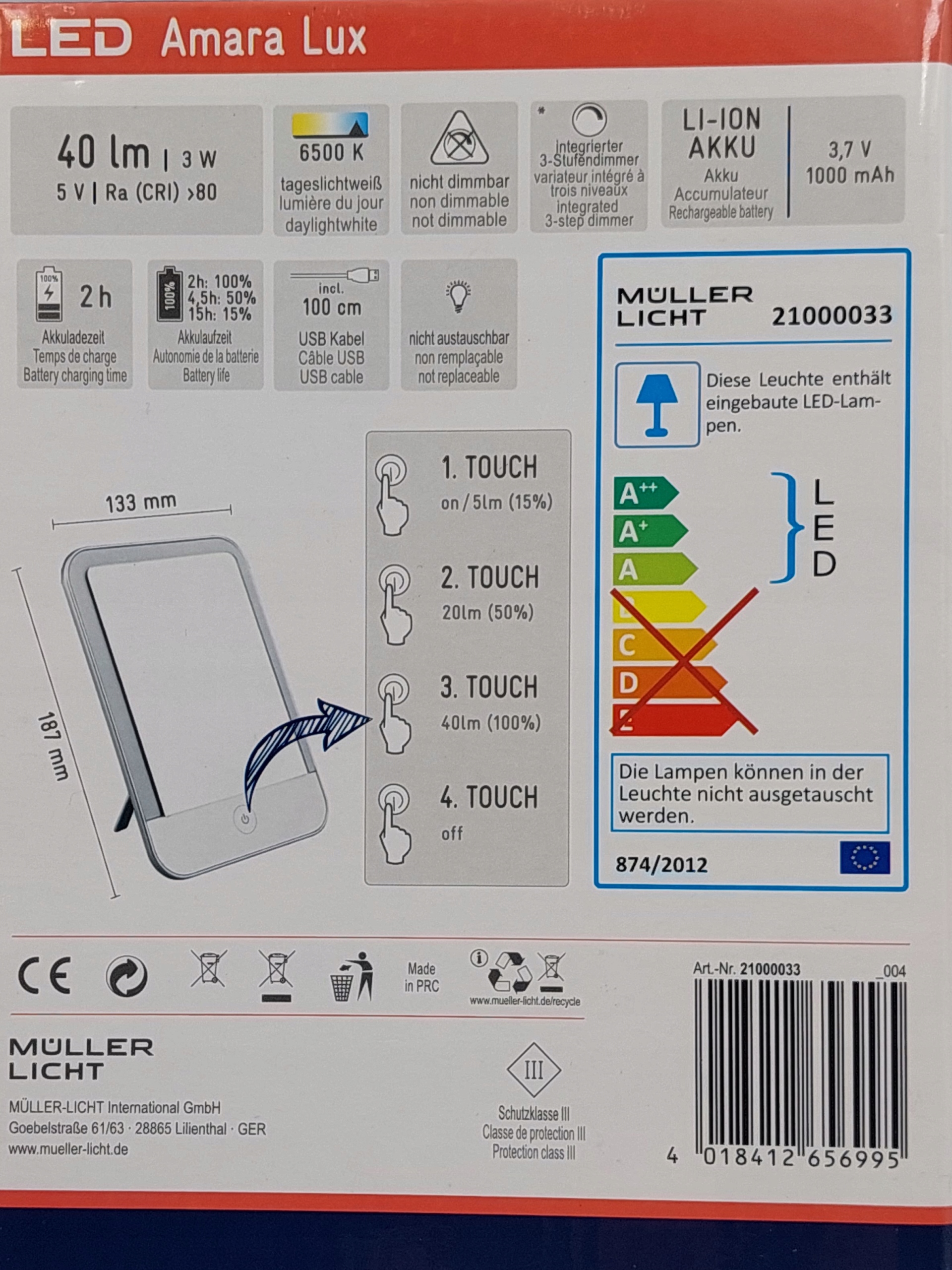 LUSTERKO Müller LED DO MAKIJAŻU PODŚWIETLANE Marka inna marka