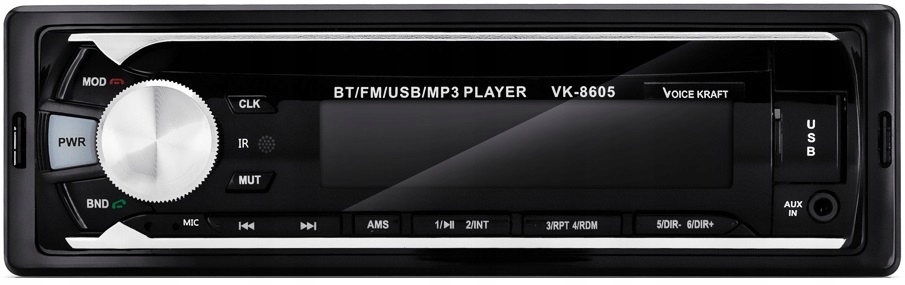 RADIO SAMOCHODOWE USB BLUETOOTH MULTIKOLOR PILOT Model VK-8605
