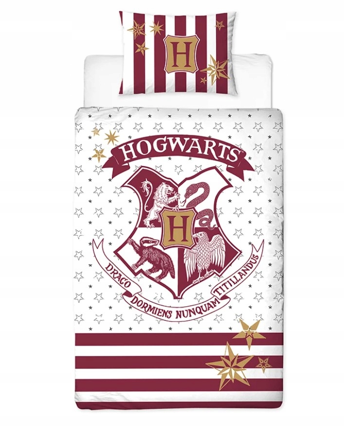 Harry Potter 140X200 cm Hogwarts Komplet Posteľná bielizeň Darčeková obliečka Vankúš