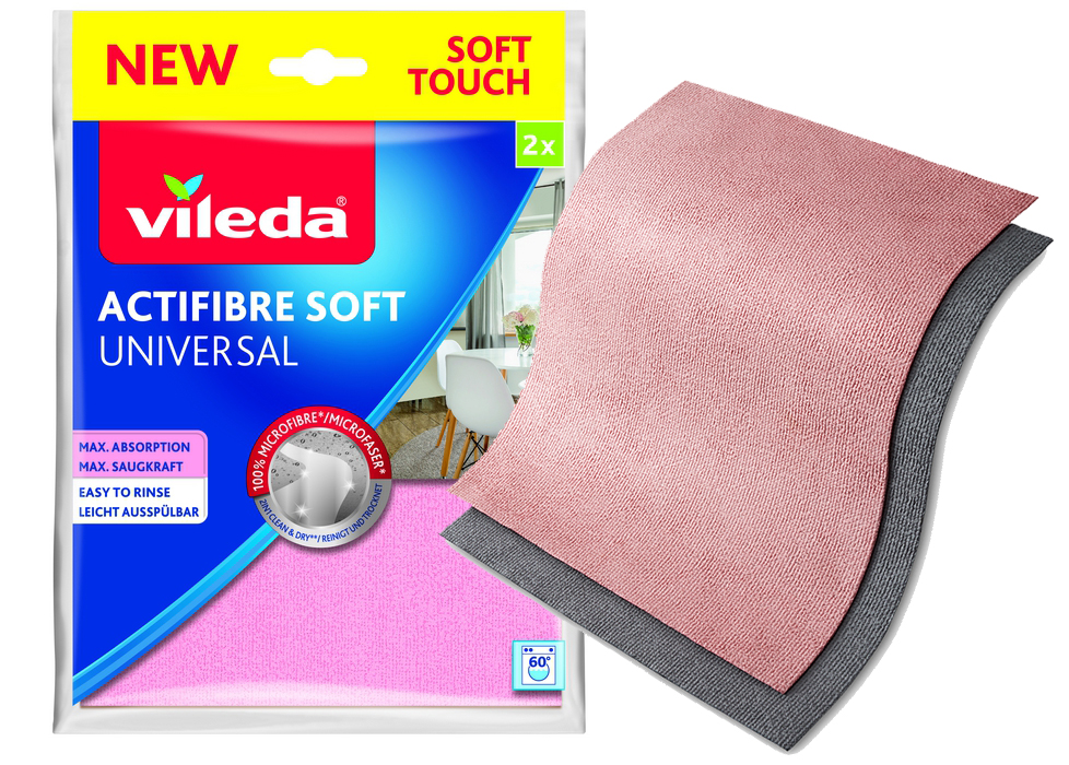 Ścierka Do Mycia Chłonna Uniwersalna Actifibre Soft Vileda 32x27cm 2 Sztuki