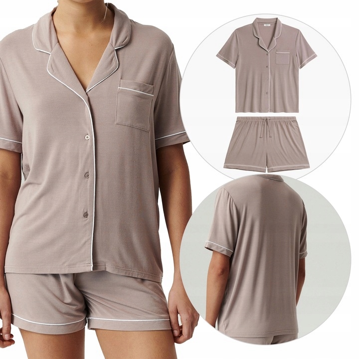 Dámské Pyžamo S Krátkým Rukávem Kraťasy Modal Atlantic NLP496/RŮŽOVÁ/S