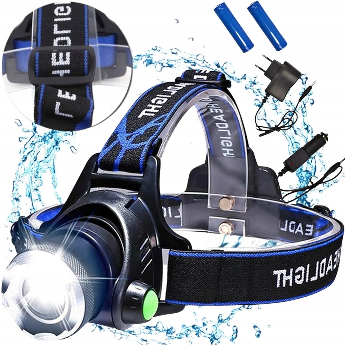 LATARKA CZOŁOWA LED ZOOM CREE XML T6 CZOŁÓWKA MOC AKUMULATOR+ ŁADOWARKA