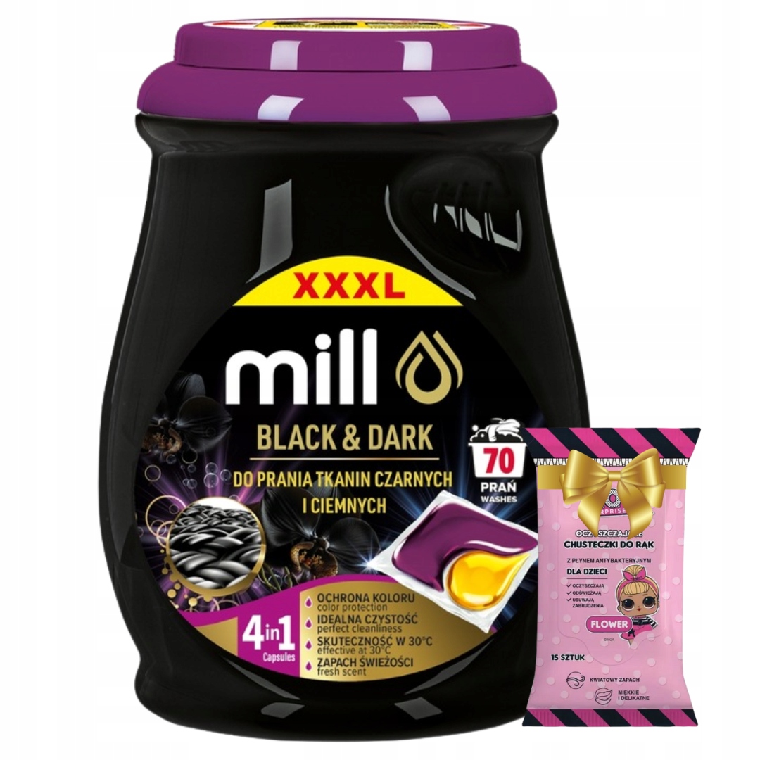 Levně Kapsle Mill pro praní černých a tmavých tkanin 70 kapslí Dárek