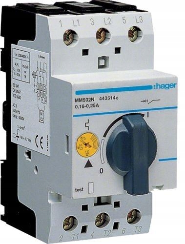 Motorový spínač MM502N 230V 0,16A-0,24A Hager