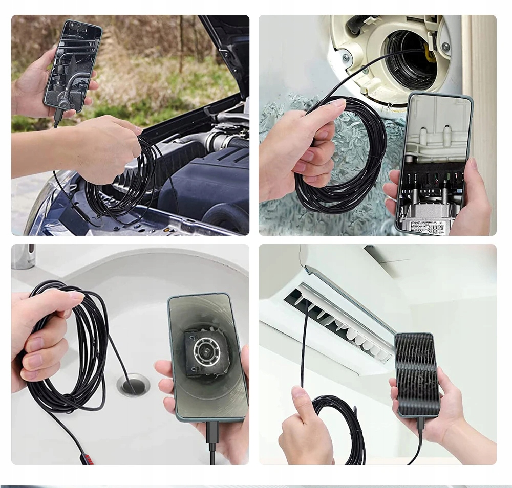 KAMERA ENDOSKOPOWA INSPEKCYJNA 2M USB C TELEFONU APLIKACJA HD DWIE KAMERY Kod producenta 14-404#