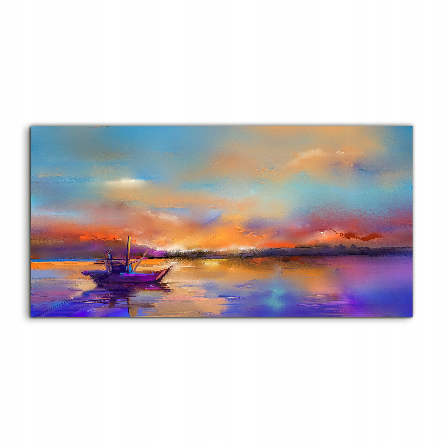 Akrylový obraz 140x70 visiaci Akvarely Námorná Loď Voda