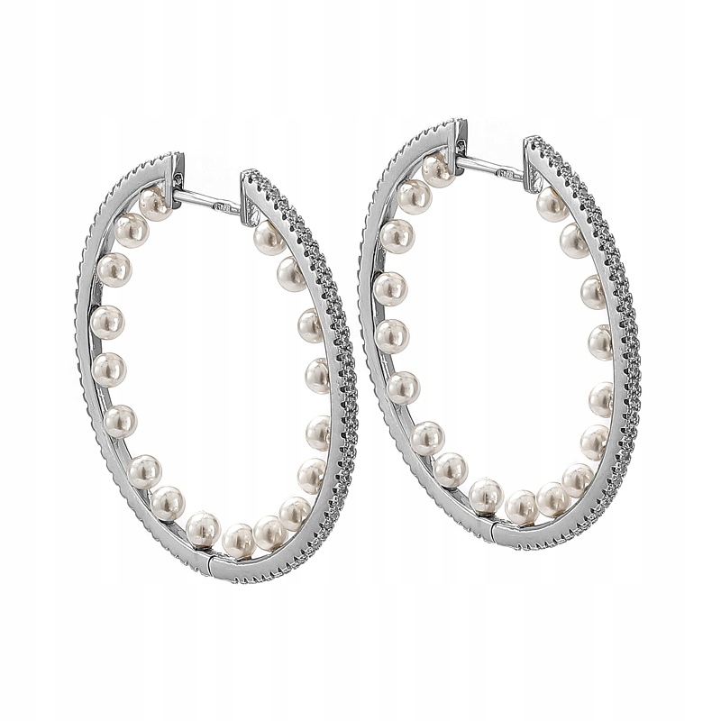 Stříbrné náušnice Ag 925 kruhy se zirkony BS8672