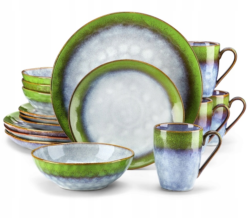 Serwis obiadowy Vancasso STARRY kamionka zastawa talerze 16 szt / 4 osoby