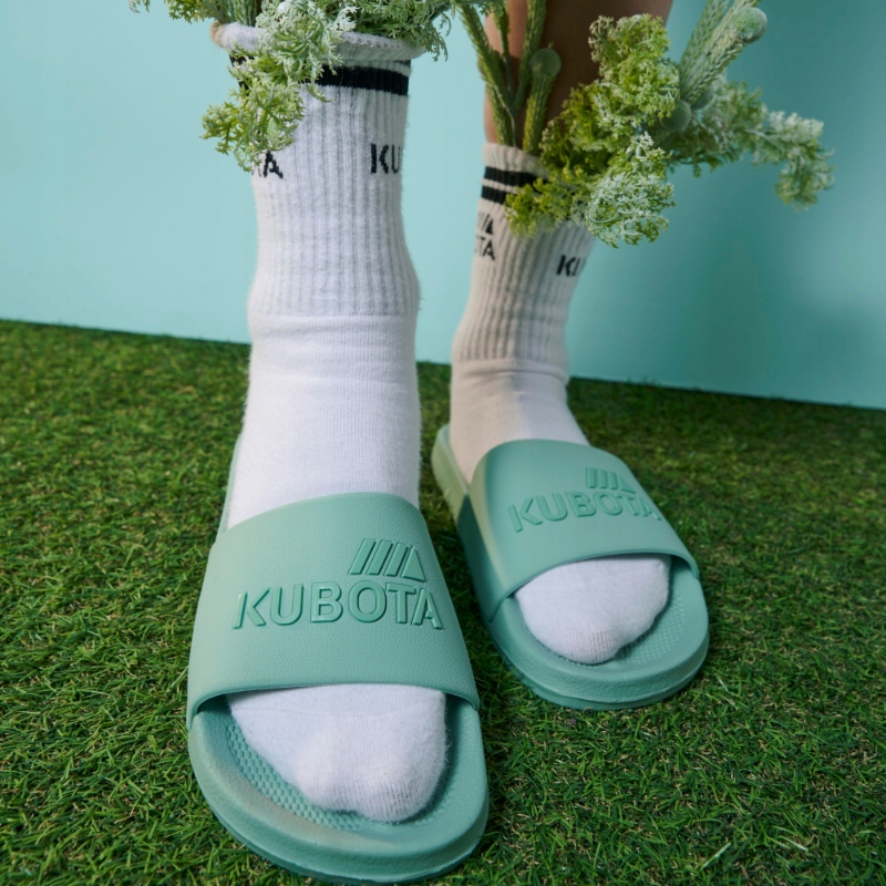 GUMOWE KLAPKI BASENOWE DAMSKIE 38 KUBOTA BASIC PLAIN SZAŁWIOWE LEKKIE 38 Kolor zielony