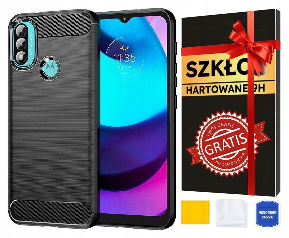 

Etui Karbon do Motorola Moto E20 E40 Szkło
