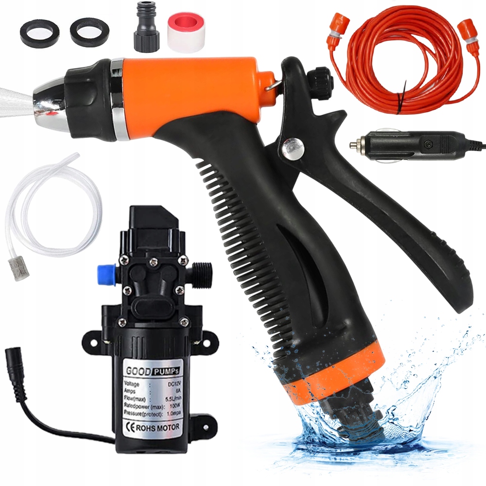 Samozasysająca Pompa Ciśnieniowa 12V Myjka Samochodowa 100W