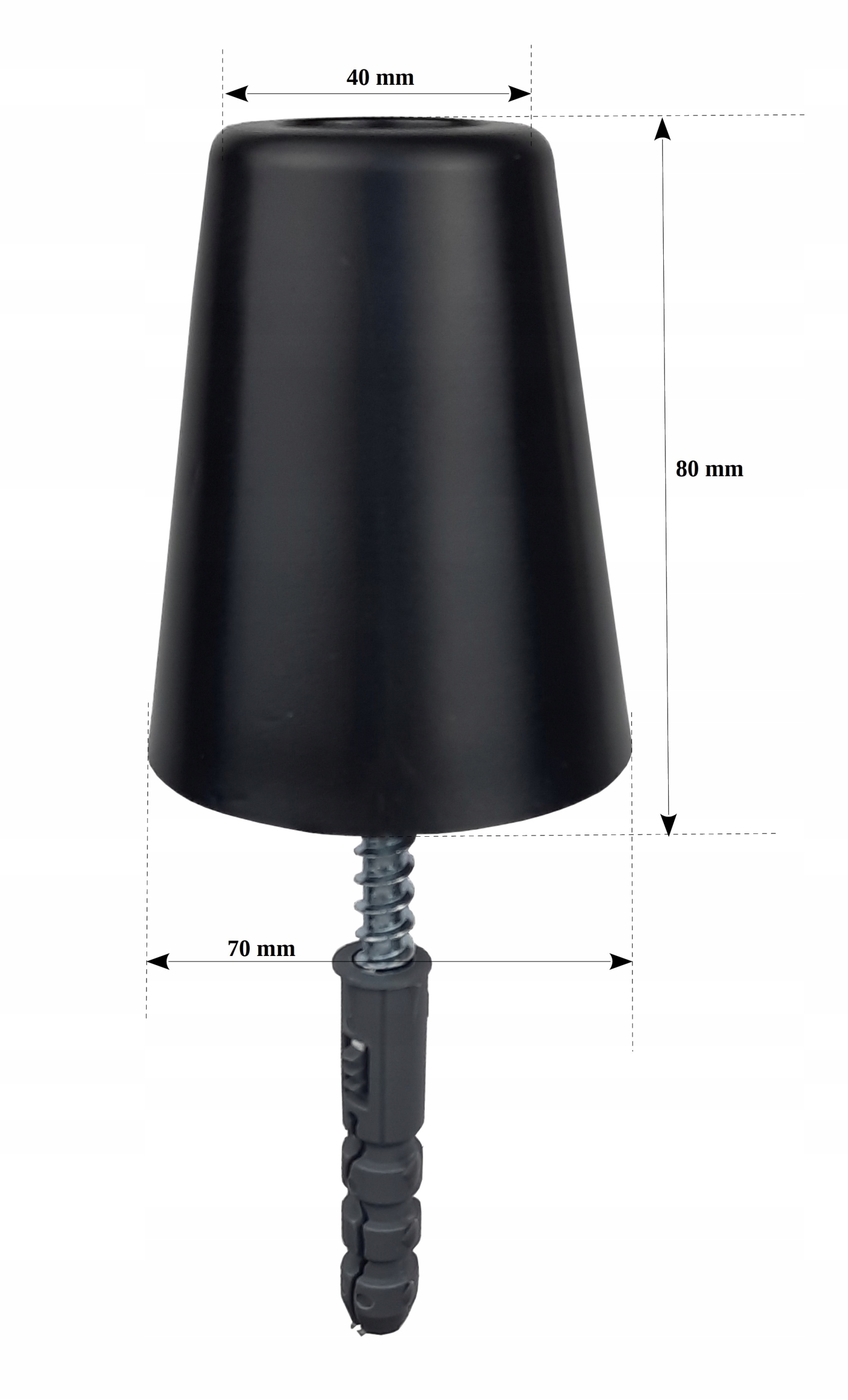 Odbojnik drzwiowy garażowy maxi czarny Kod producenta 2932