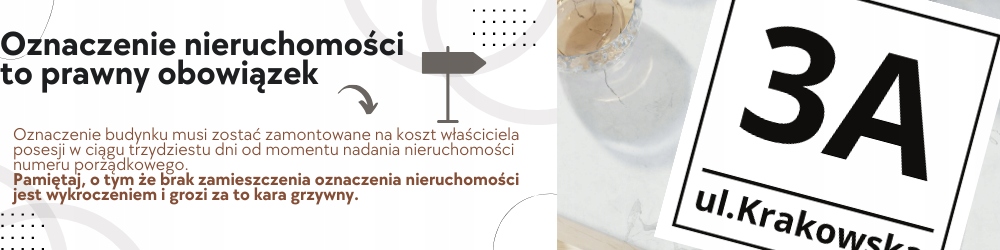 NUMER NA DOM 15x15cm TABLICZKA ADRESOWA Mała | WZORY | + Taśma 3m Kolor inny