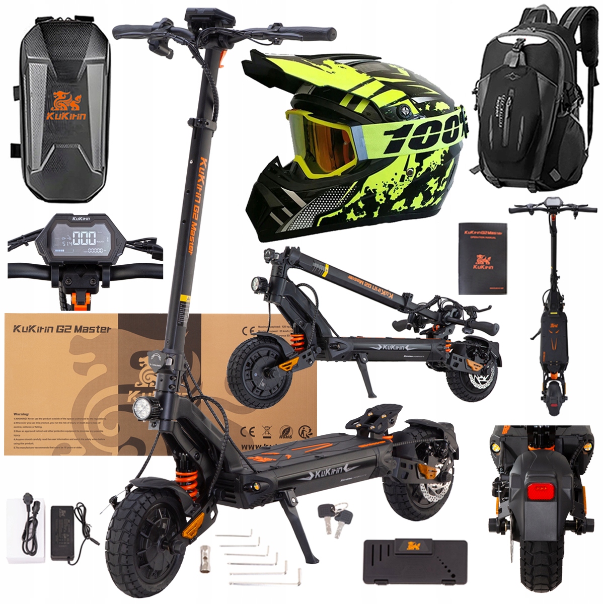 Kukirin G2 Master elektrické vozidlo 2000W 52V 20.8AH 70KM 60KM/H +Dárek