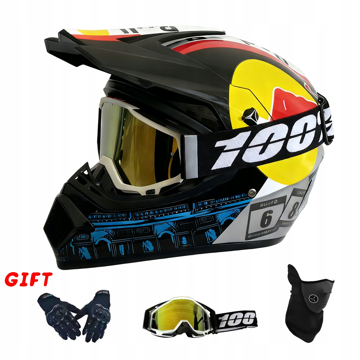 Helma Na Elektrickou Koloběžku Cross Enduro Quad Bmx Helma Brýle Rukavice S