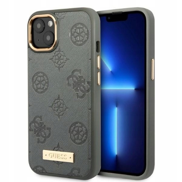 Guess GUHMP13MSAPSTG Kryt Pouzdro na iPhone 13 14 15 6.1" šedé grey hardcase Peony Log