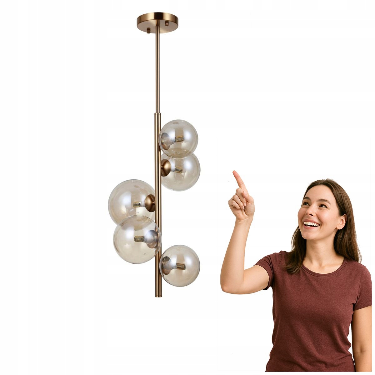 Moderná závesná lampa Canello mosadz Italux