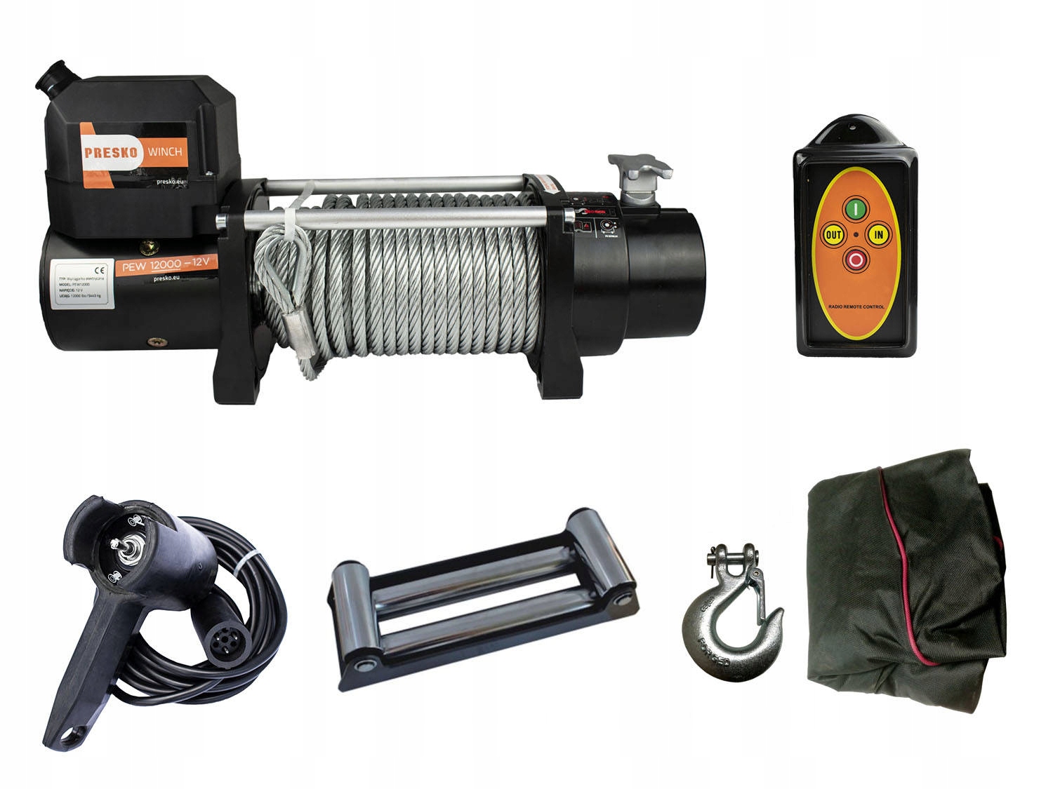 ЛЕБІДКА PRESKO WINCH PEW12000-12V-5,4 T