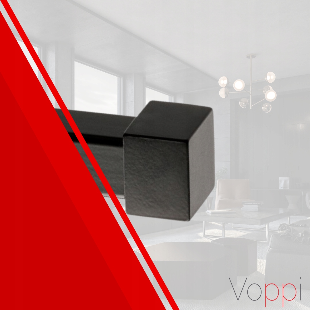 ZAKOŃCZENIE SATURN ZAŚLEPKA DO KARNISZA KWADRO 20x20mm CZARNY BIAŁY SATYNA Kod producenta Voppi